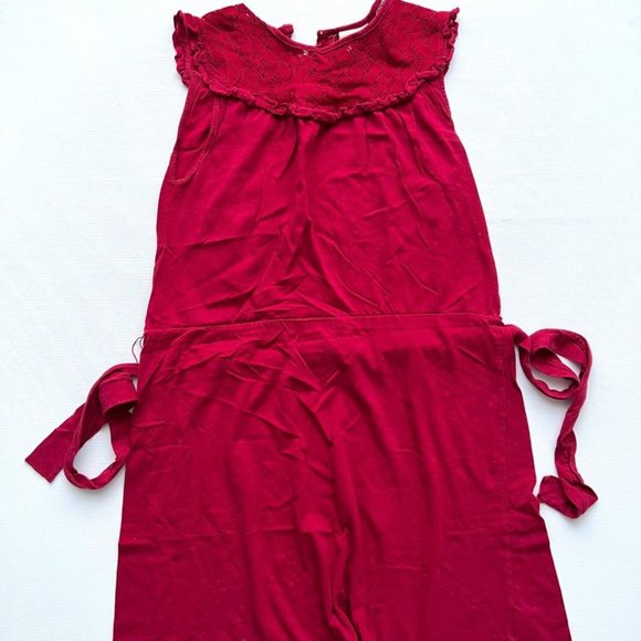 Energie  Red Belted Floral Lace Top ( S ) - Picture 1 of 3